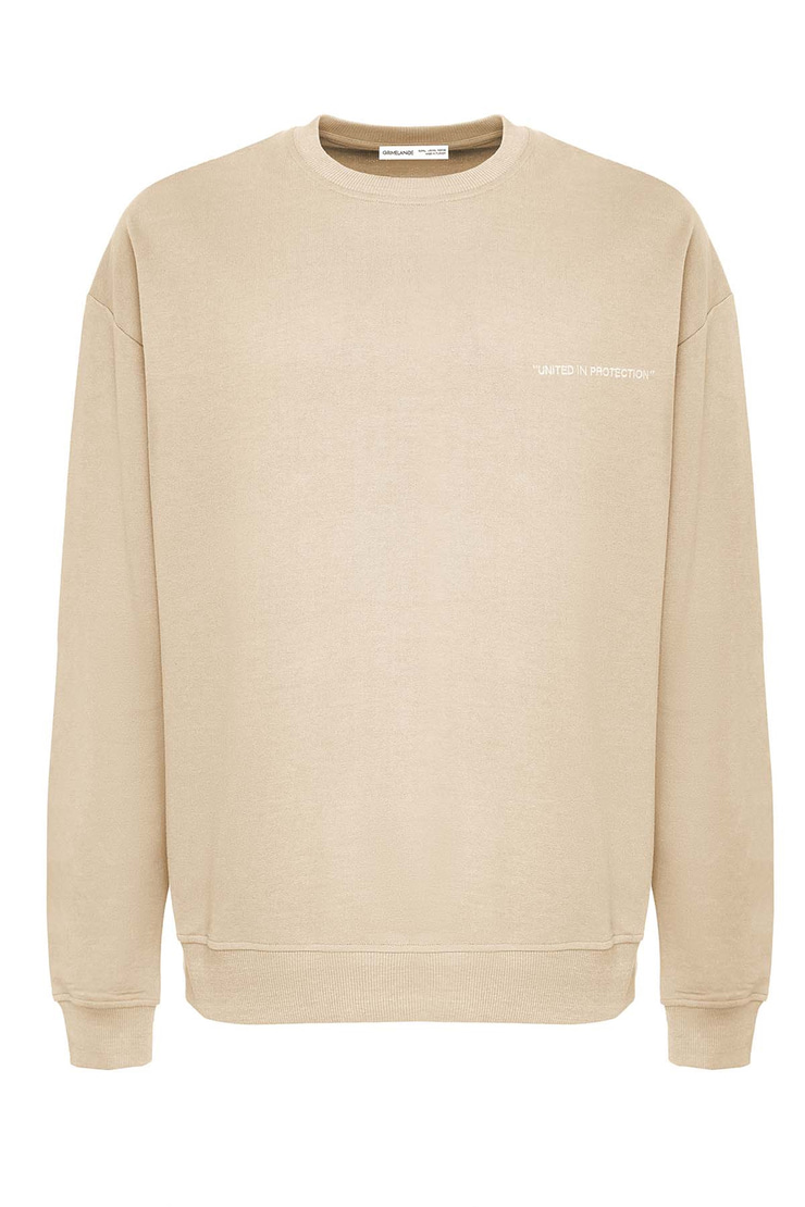 RAIROK Örme Comfort Fit Bej  Sweatshirt