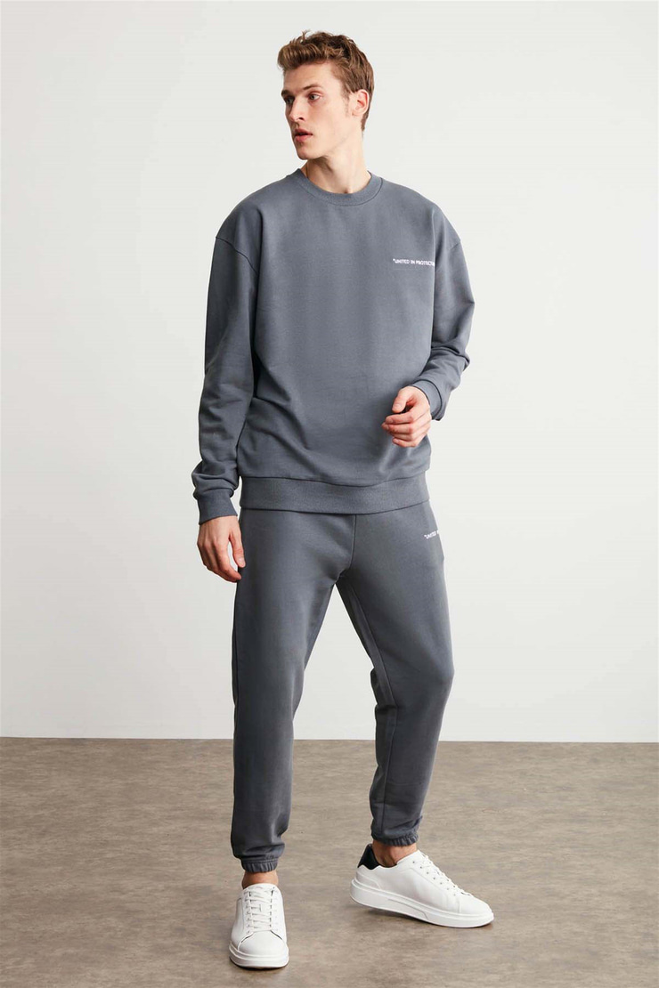 RAIROK Örme Comfort Fit Koyu Gri  Sweatshirt