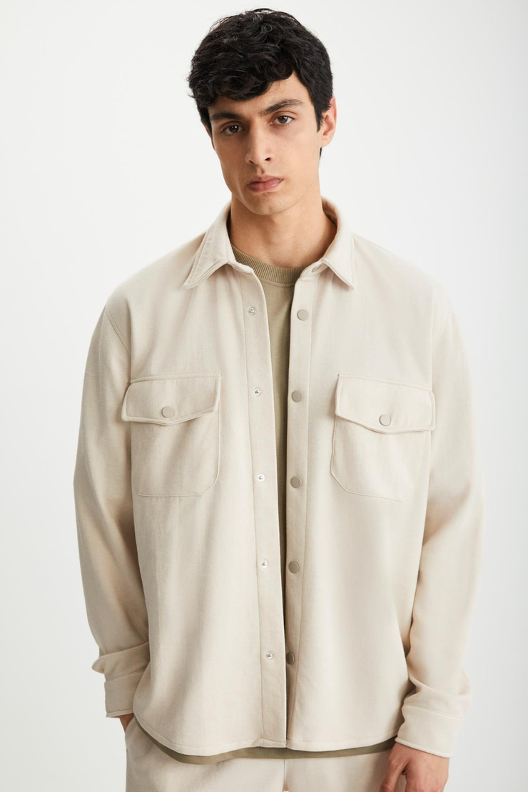 RAMADAN  Regular Bej Tekli Gömlek