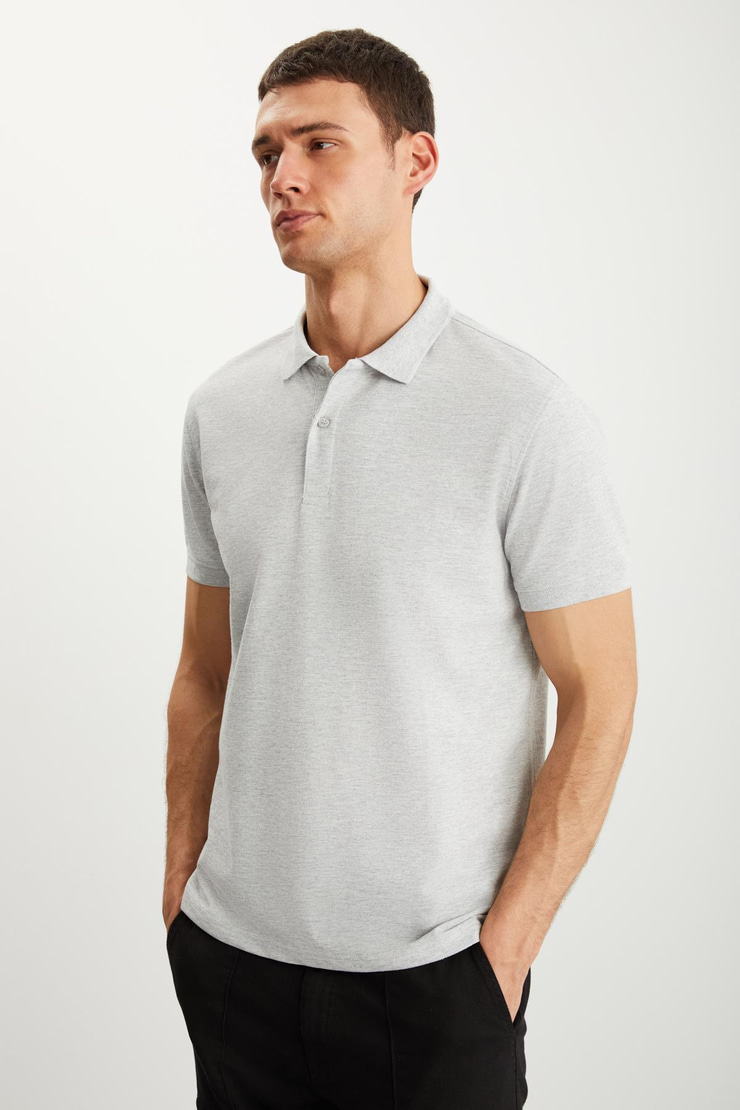 RAMADAN  Regular Grimelanj Tekli Polo Yaka T-shirt