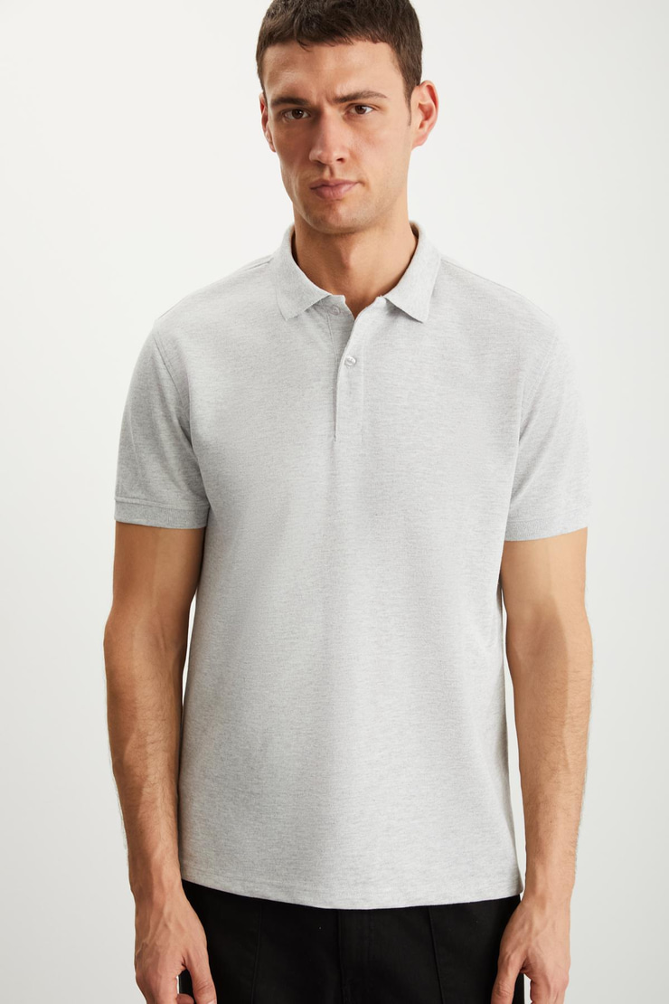 RAMADAN  Regular Grimelanj Tekli Polo Yaka T-shirt