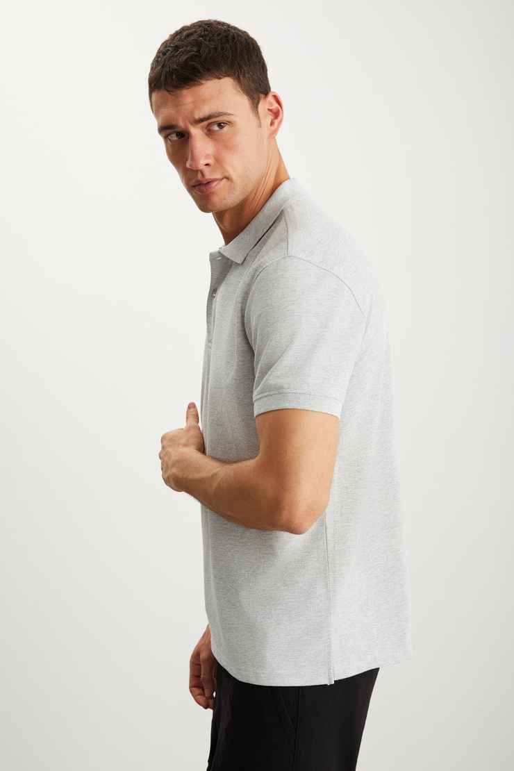 RAMADAN  Regular Grimelanj Tekli Polo Yaka T-shirt