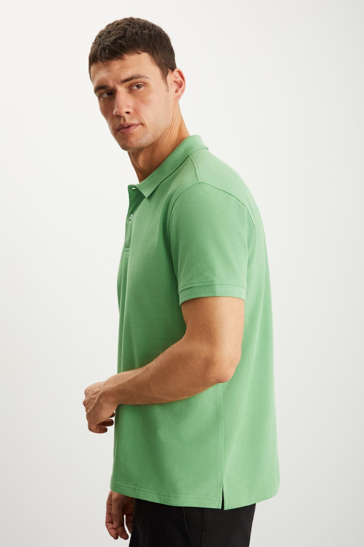 RAMADAN  Regular Yeşil Tekli Polo Yaka T-shirt