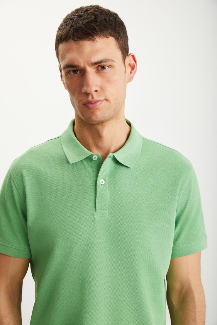 RAMADAN  Regular Yeşil Tekli Polo Yaka T-shirt