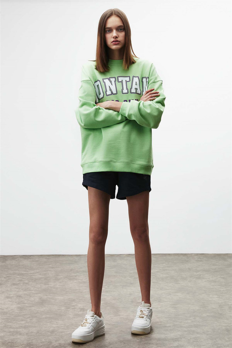 RAMONA Örme Oversize Yeşil  Sweatshirt