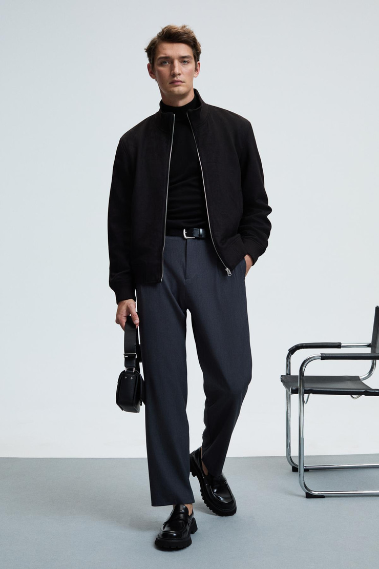 REBEL Erkek Yarım Balıkçı Yaka Basic Regular Fit Triko Siyah Kazak