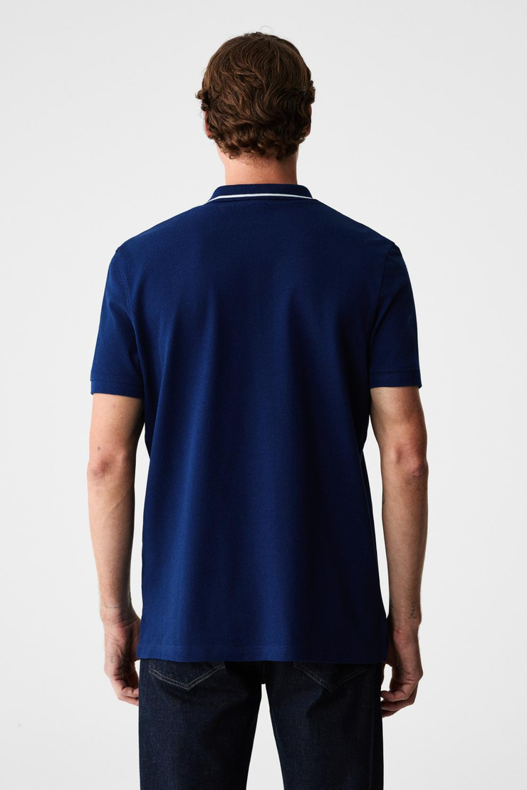 RHODES Erkek Lacivert Polo Yaka T-shirt