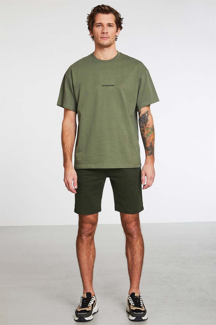 RIVER Örme Oversize Haki  T-Shirt