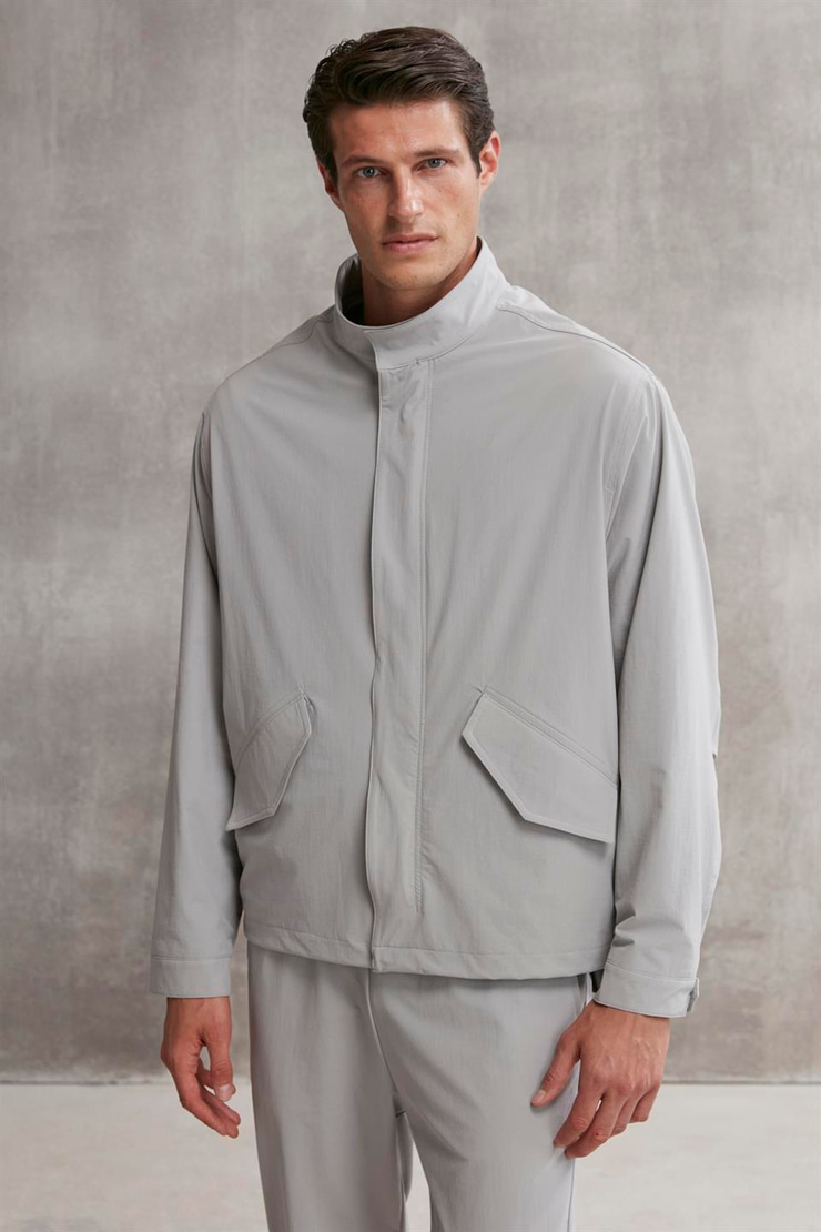 ROGER  Regular Gri Tekli Ceket