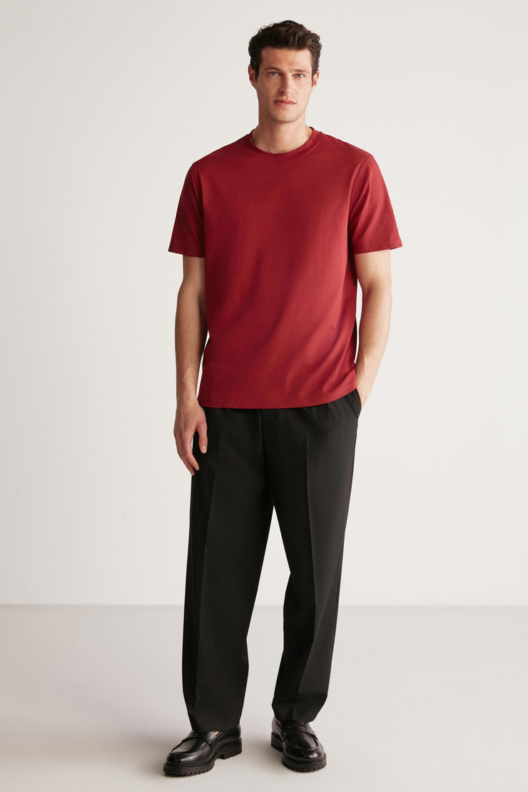 RUDY  Regular Bordo Tekli T-Shirt