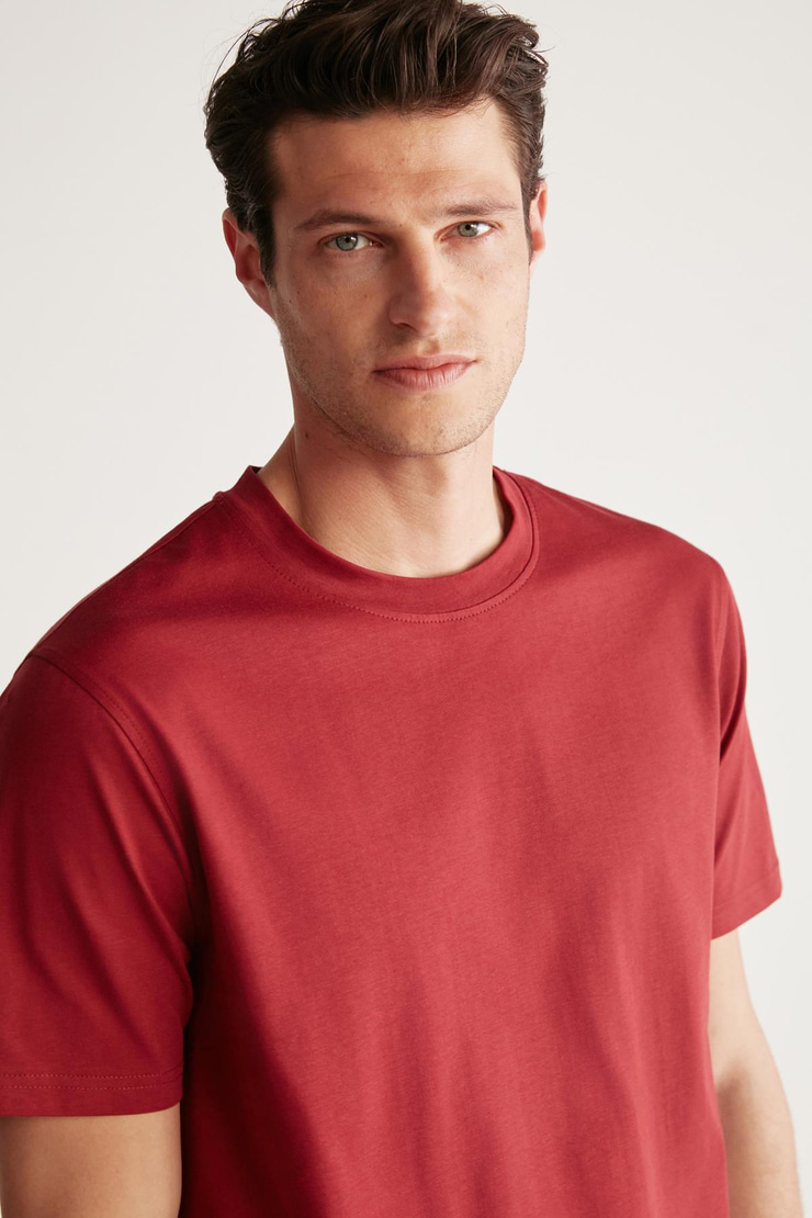 RUDY  Regular Bordo Tekli T-Shirt