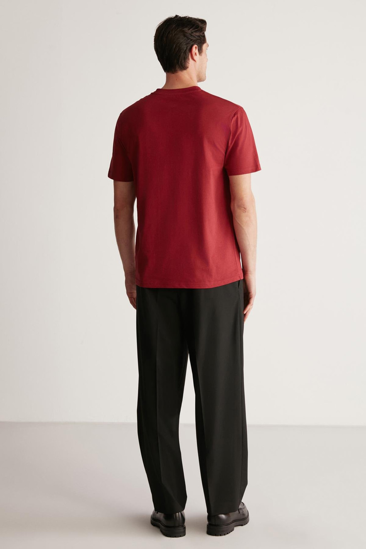 RUDY  Regular Bordo Tekli T-Shirt