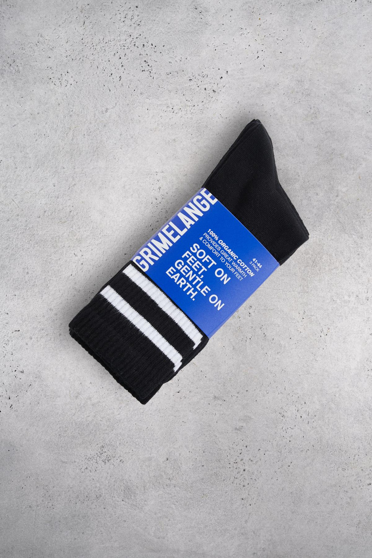 SAURON Erkek Organik Pamuklu 3 Lü Paket Siyah Çorap