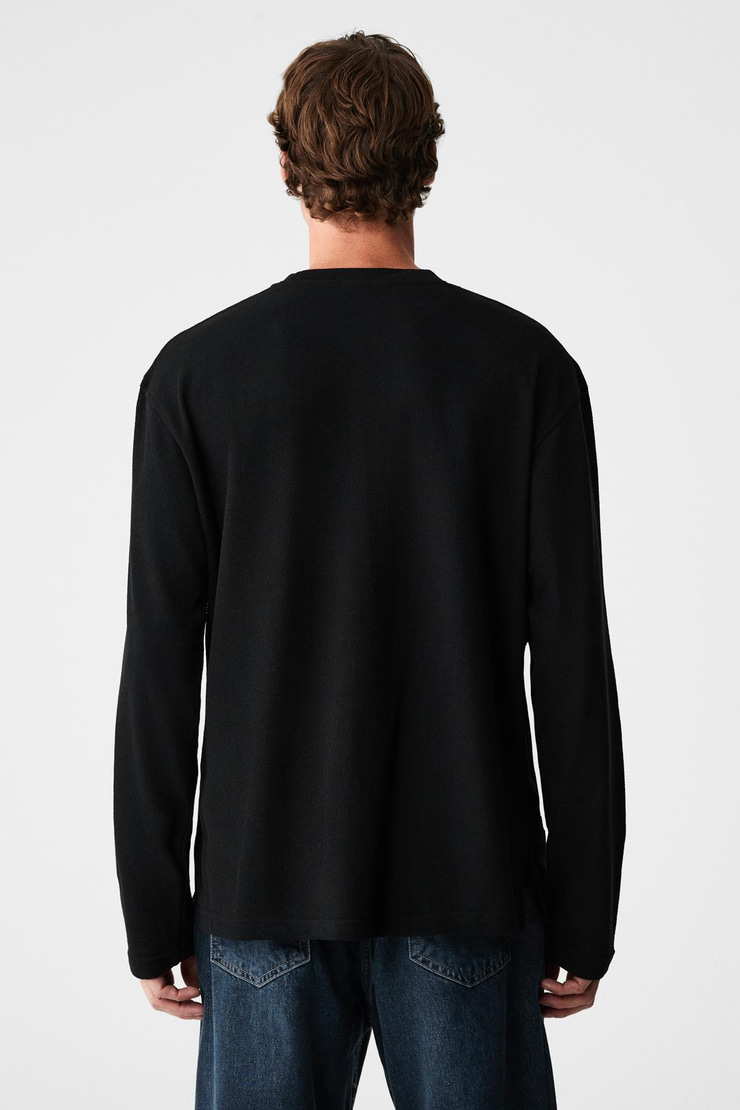 SCRIPTLET Erkek %100 Organik Pamuklu Baskılı Bisiklet Yakalı Oversize Siyah T-Shirt