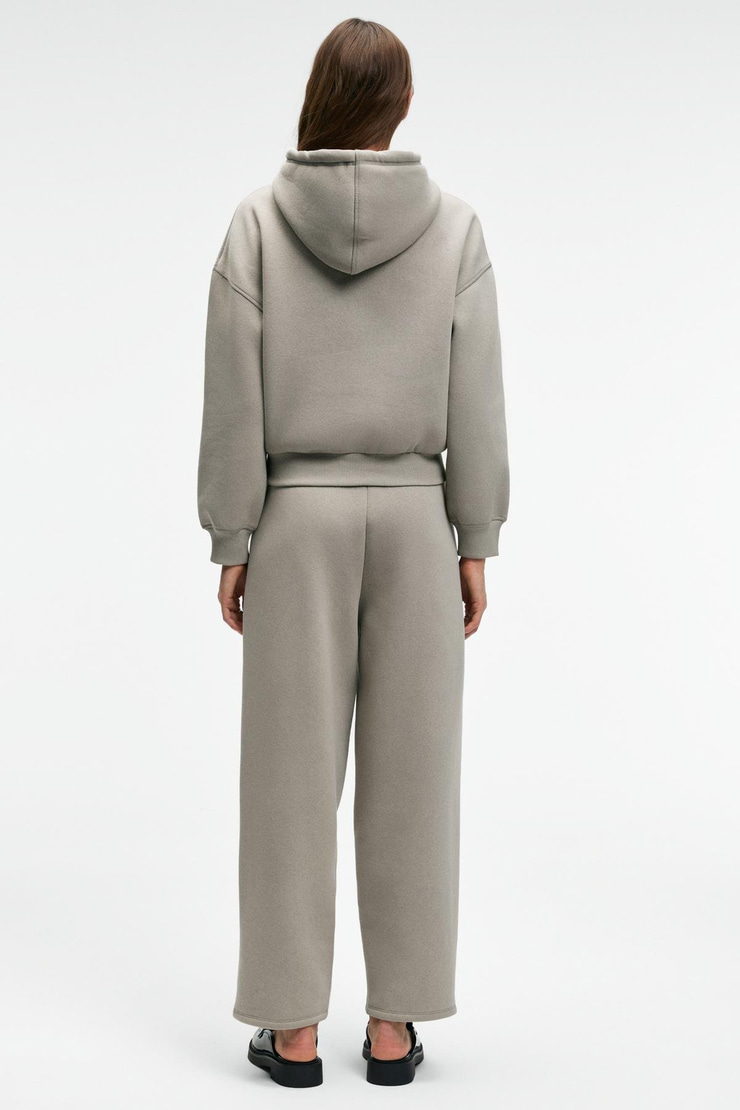 SELENE Kadın Kapüşonlu Kangru Cepli Regular Fit Açık Gri Sweatshirt