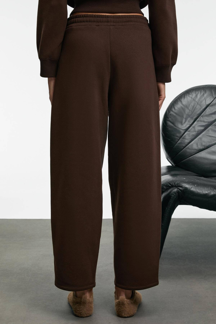 SELORIN Kadın Baggy Çift Cepli Kahverengi Eşofman Altı