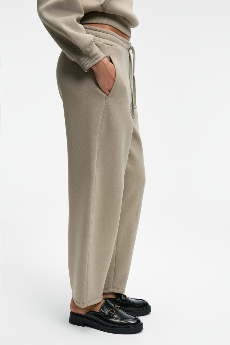 SELORIN Kadın Baggy Çift Cepli Taş Rengi Eşofman Altı