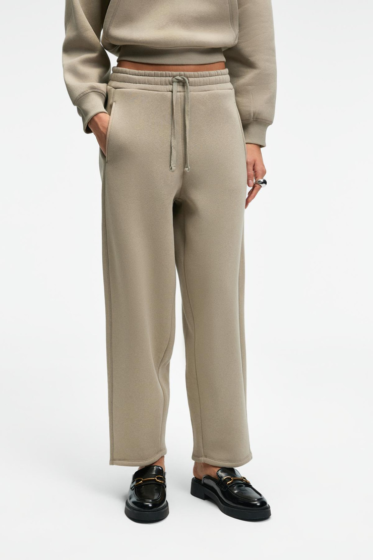 SELORIN Kadın Baggy Çift Cepli Taş Rengi Eşofman Altı