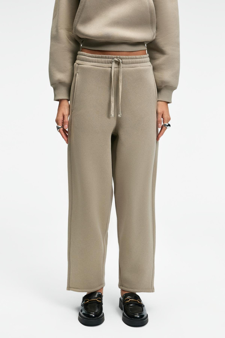 SELORIN Kadın Baggy Çift Cepli Taş Rengi Eşofman Altı