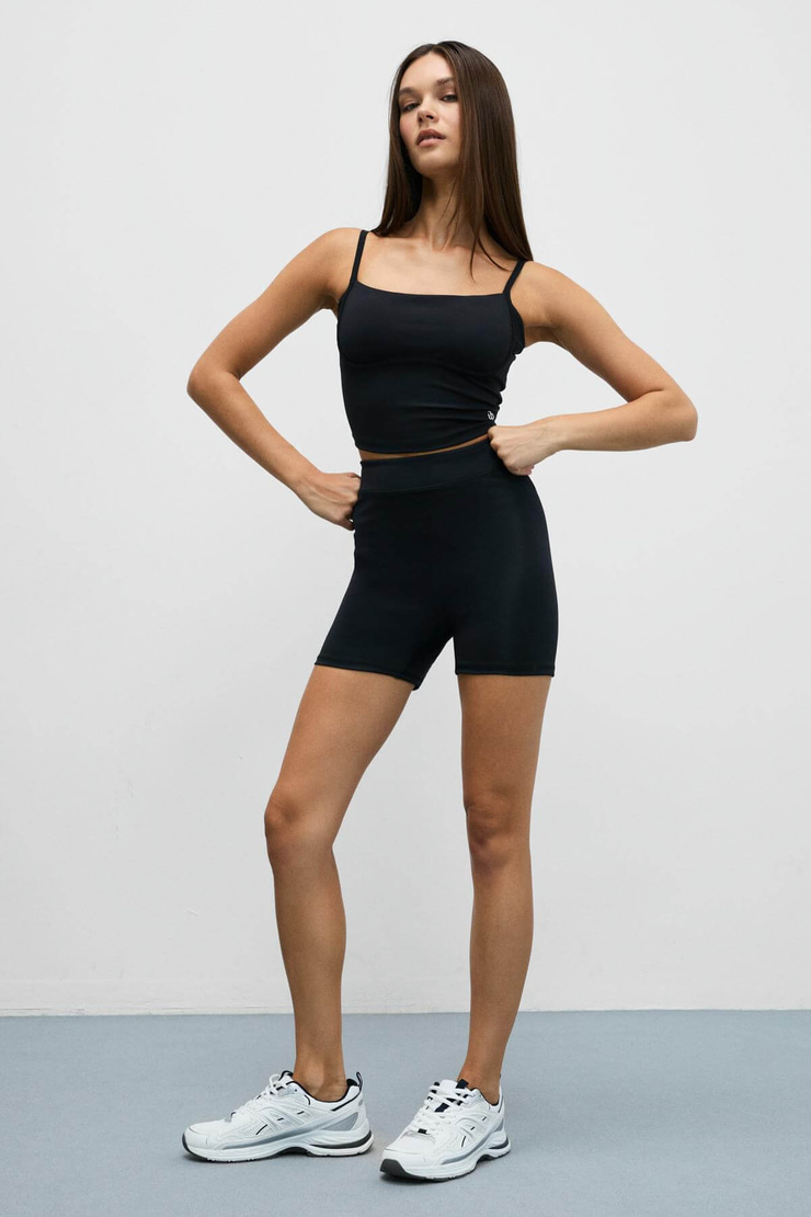 SHAVONTE Kadın Askılı Gogusaltı Biye Detaylı Siyah Büstiyer