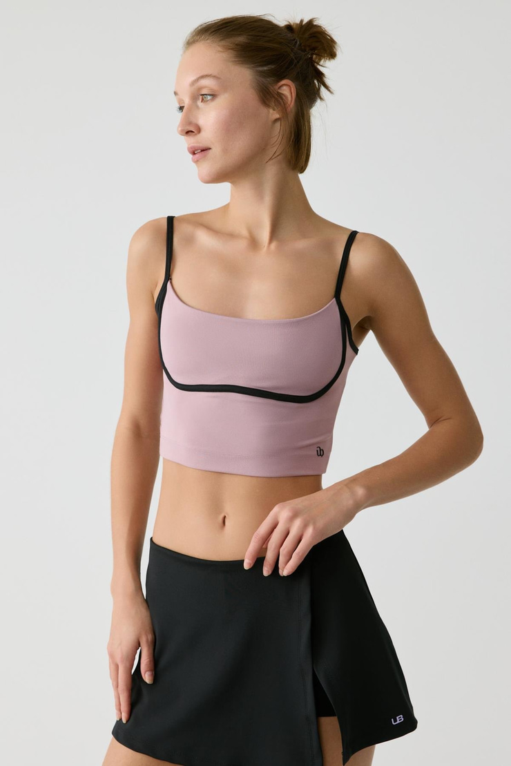 SHAVONTE Kadın Askılı Gogusaltı Biye Detaylı Gül Kurusu Büstiyer