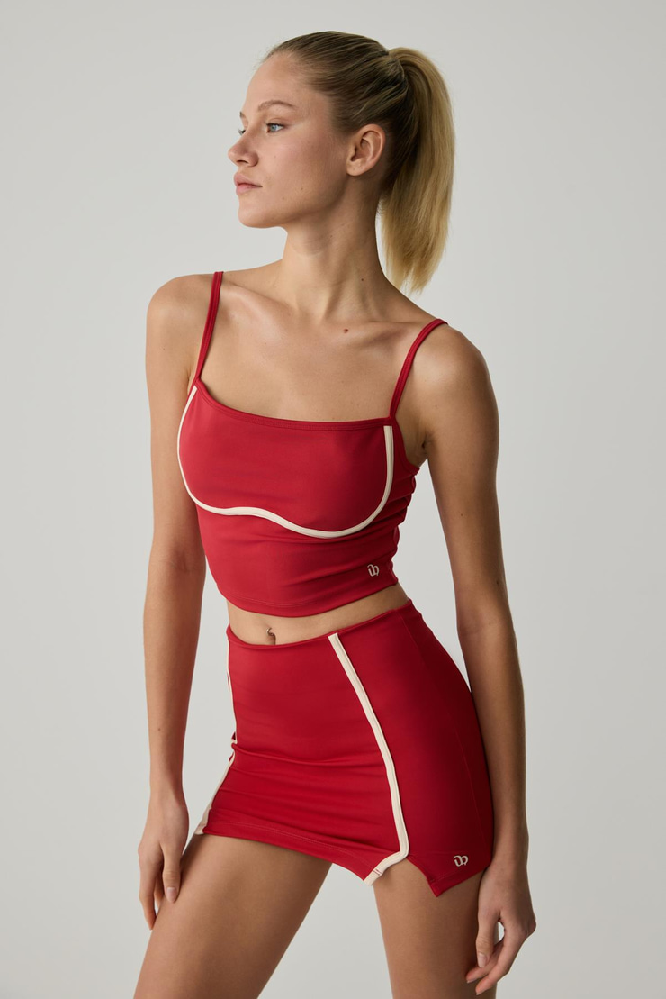 SHAVONTE Kadın Askılı Gogusaltı Biye Detaylı Kırmızı Büstiyer