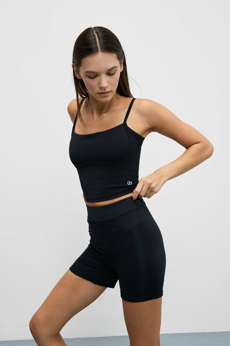 SHAVONTE Kadın Askılı Gogusaltı Biye Detaylı Siyah Büstiyer