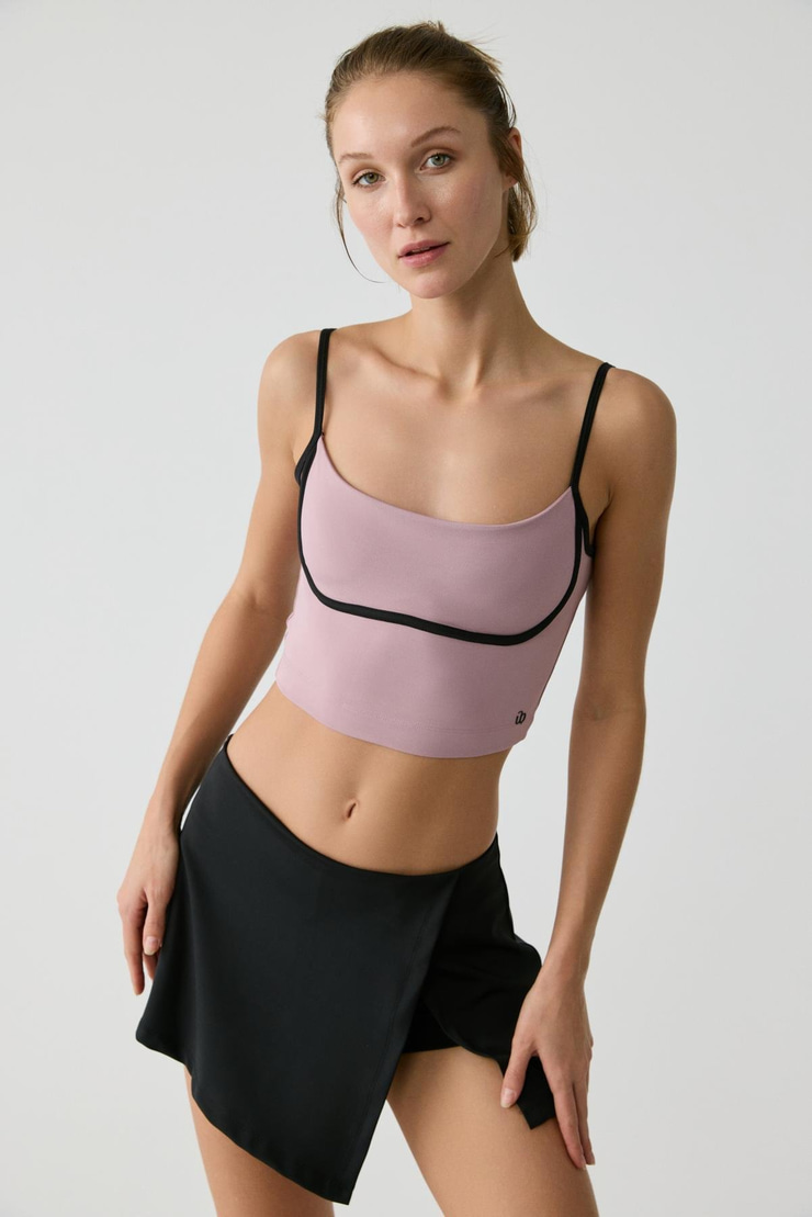 SHAVONTE Kadın Askılı Gogusaltı Biye Detaylı Gül Kurusu Büstiyer