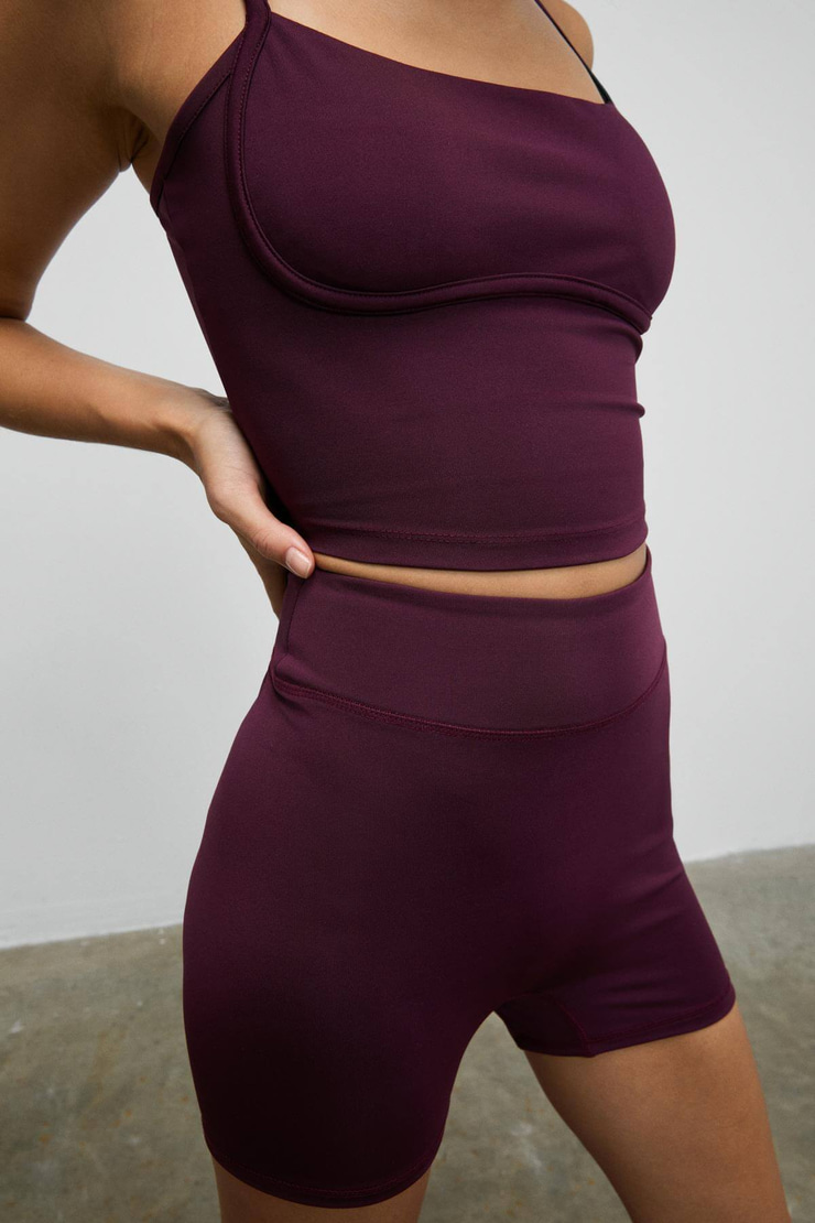 SHAVONTE Kadın Esnek Ve Yumuşak Dokulu Göğüs Altı Biyeli Pedli Bordo Büstiyer