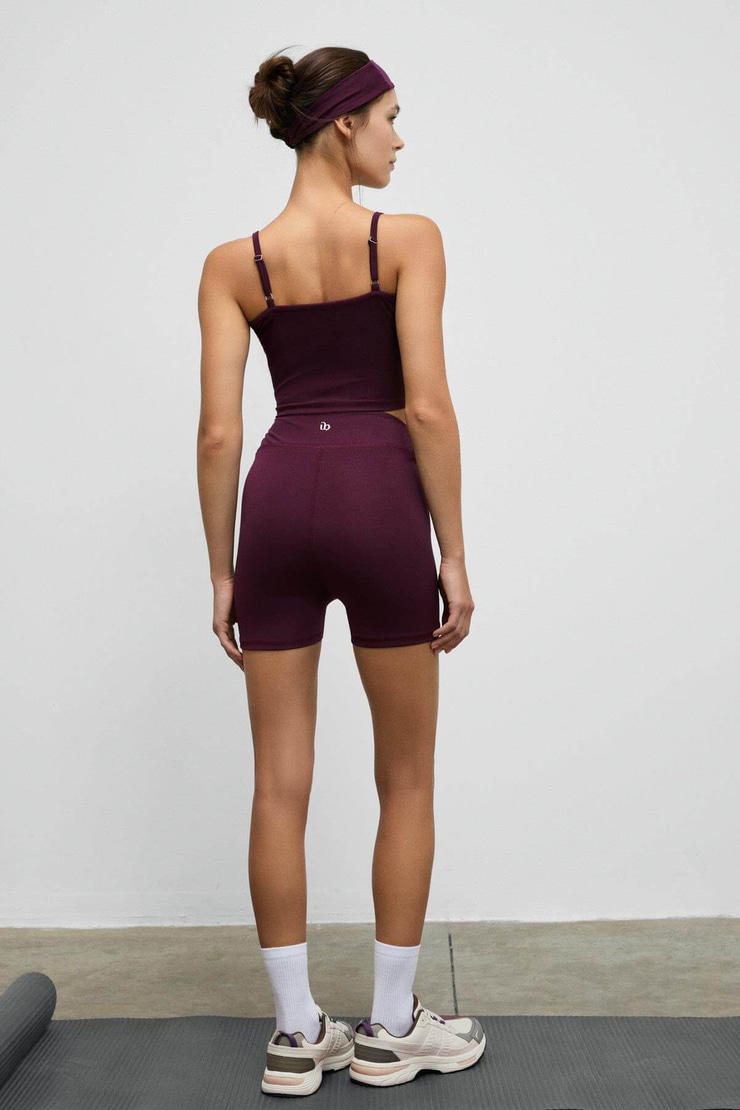 SHAVONTE Kadın Esnek Ve Yumuşak Dokulu Göğüs Altı Biyeli Pedli Bordo Büstiyer