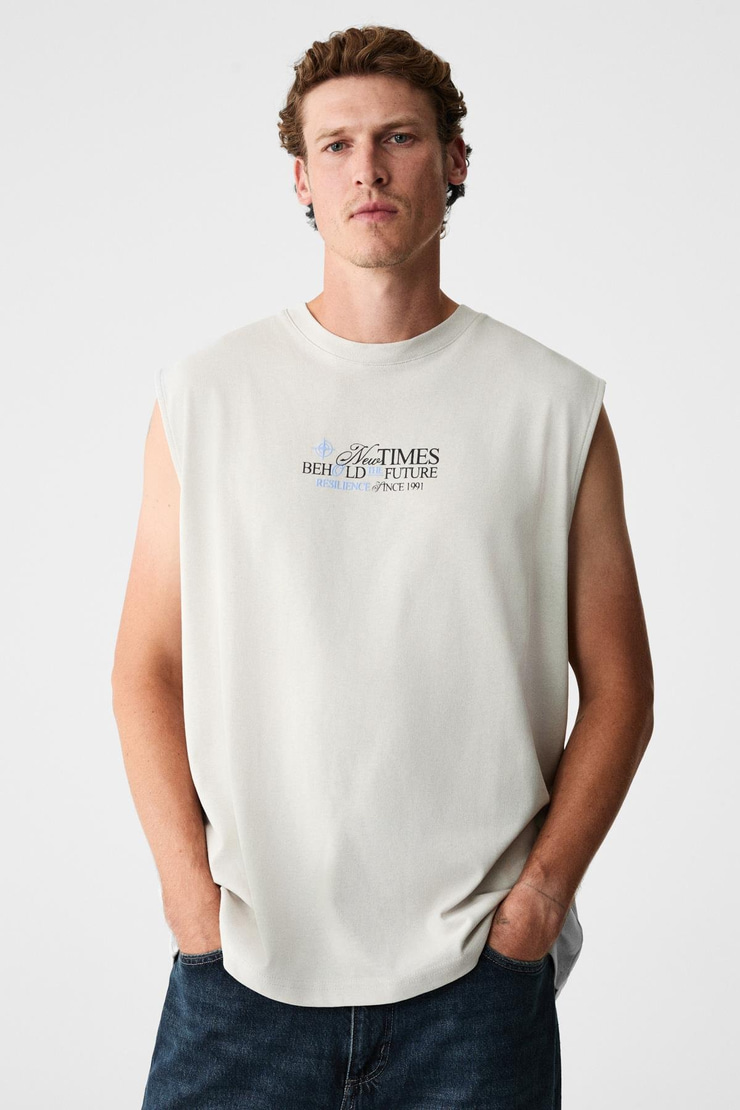 SHEPPARD Erkek Model Baskılı Kısa Kol Yuvarlak Yaka Taş Rengi Atlet