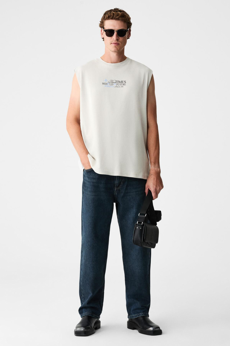 SHEPPARD Erkek Model Baskılı Kısa Kol Yuvarlak Yaka Taş Rengi Atlet