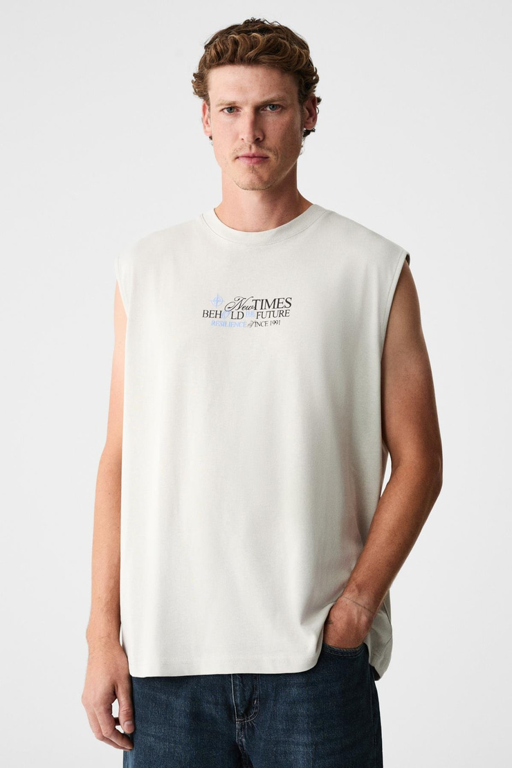 SHEPPARD Erkek Model Baskılı Kısa Kol Yuvarlak Yaka Taş Rengi Atlet