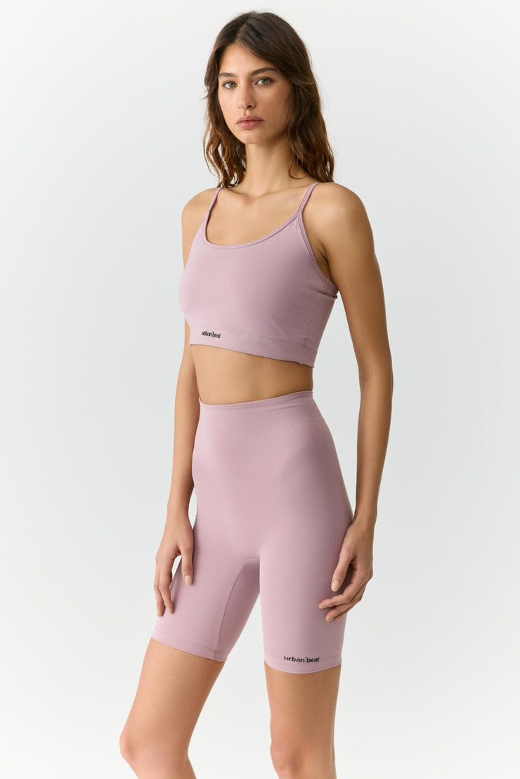 SILVANNA Kadın Midi Dar Paça Sportswear Bisikletçi Gül Kurusu Tayt