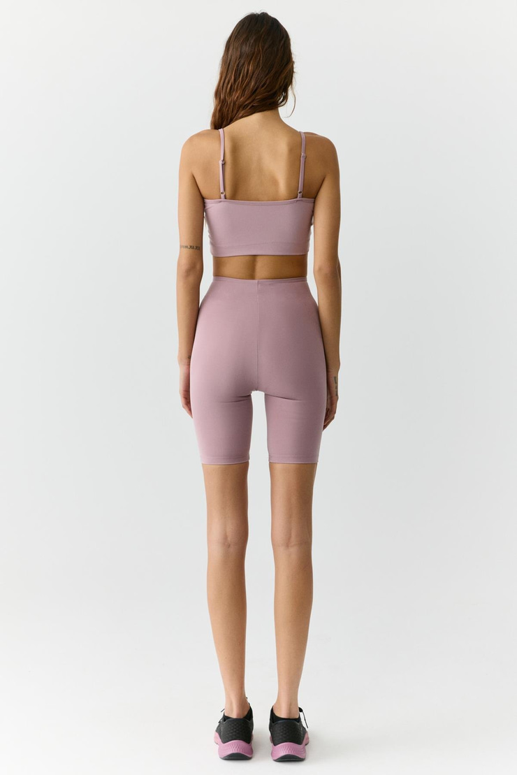 SILVANNA Kadın Midi Dar Paça Sportswear Bisikletçi Gül Kurusu Tayt