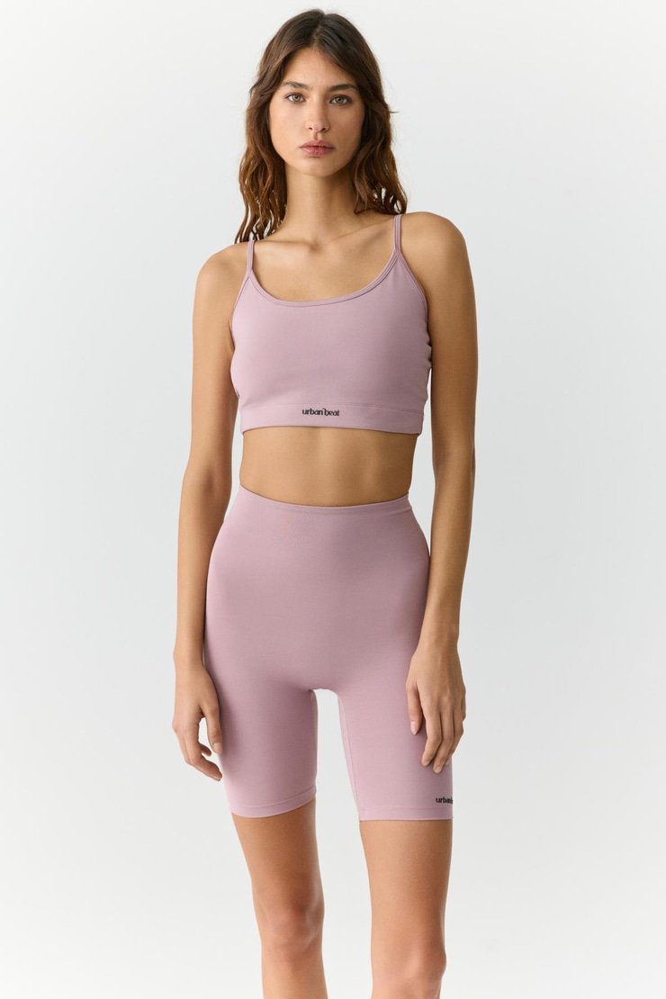 SILVANNA Kadın Midi Dar Paça Sportswear Bisikletçi Gül Kurusu Tayt