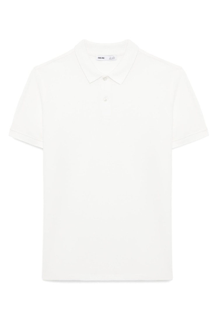 SKYLOOM Erkek %100 Pamuk Kısa Kollu Regular Fit Beyaz Polo Yaka T-shirt