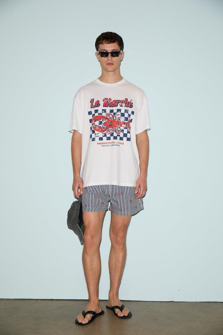 SNACK Erkek Oversize Fit %100 Pamuk Baskılı Yuvarlak Yaka Beyaz T-Shirt