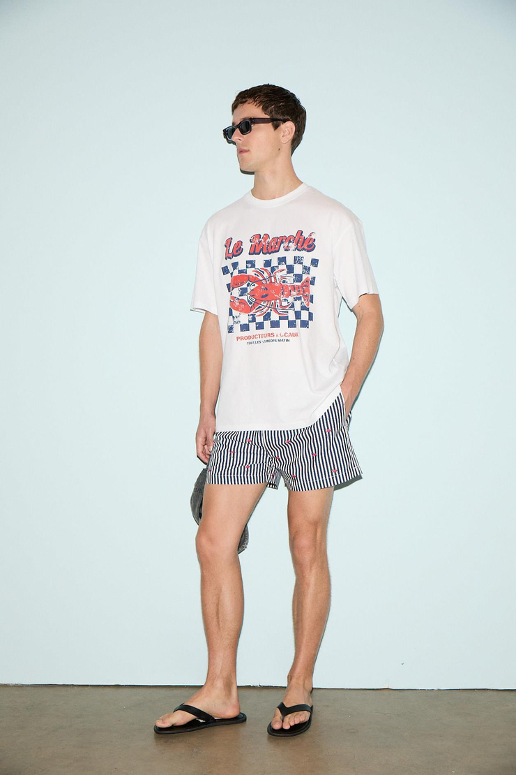 SNACK Erkek Oversize Fit %100 Pamuk Baskılı Yuvarlak Yaka Beyaz T-Shirt