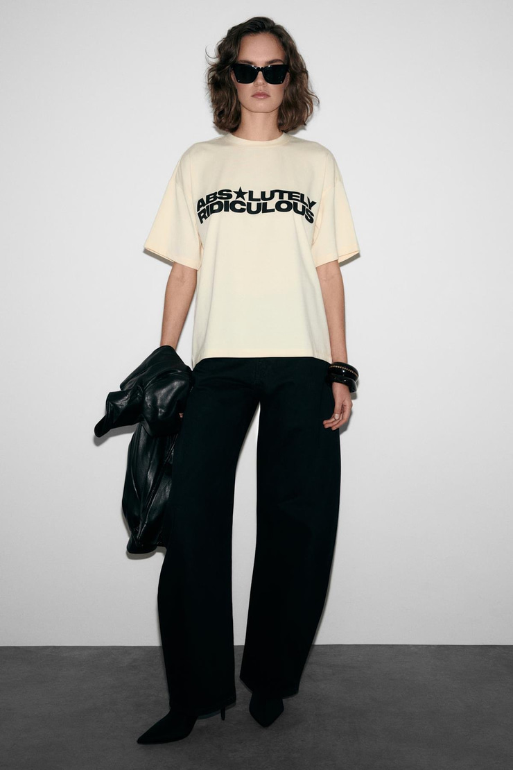 TAMBEZA Kadın %100 Pamuk Yumuşak Kumaşlı Baskı Detaylı Sarı T-Shirt