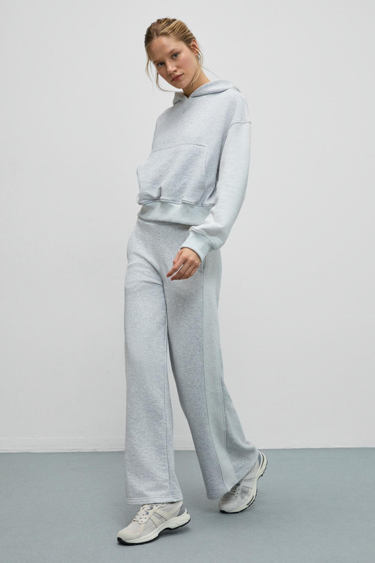 TANSY Kadın Kolları Kumaşın Tersinden Yapılmış Kapüşonlu Relaxed Fit Grimelanj Sweatshirt