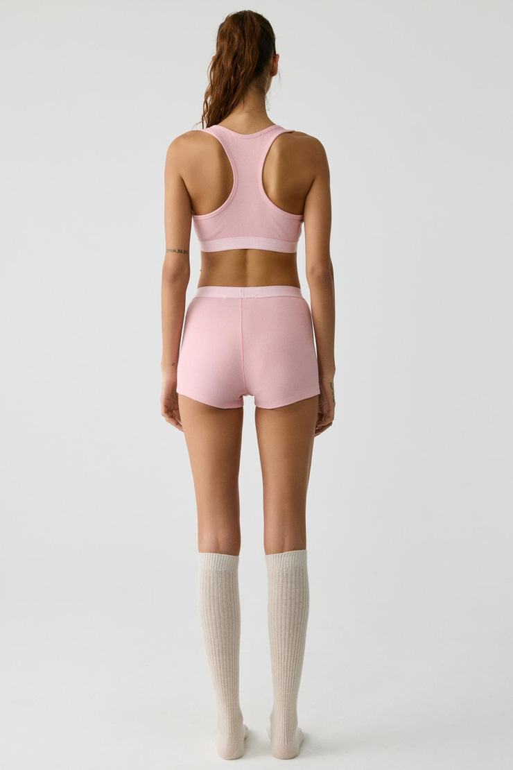 TEODORA Kadın Şeker Pembe-Ekru Boxer Şort