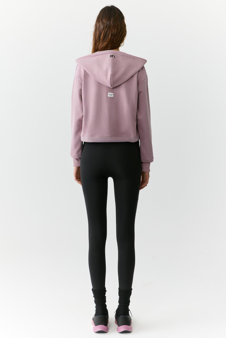 TIANNA Kadın Kapüşonlu Uzun Kollu Fermuarlı Relaxed Gül Kurusu Sweatshirt