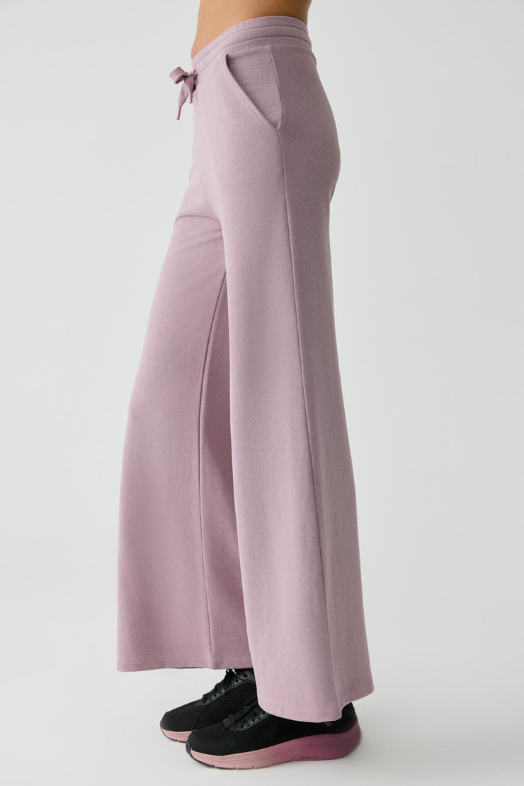 TIJANA Kadın Beli Lastikli Geniş Paça Relaxed Gül Kurusu Eşofman Altı