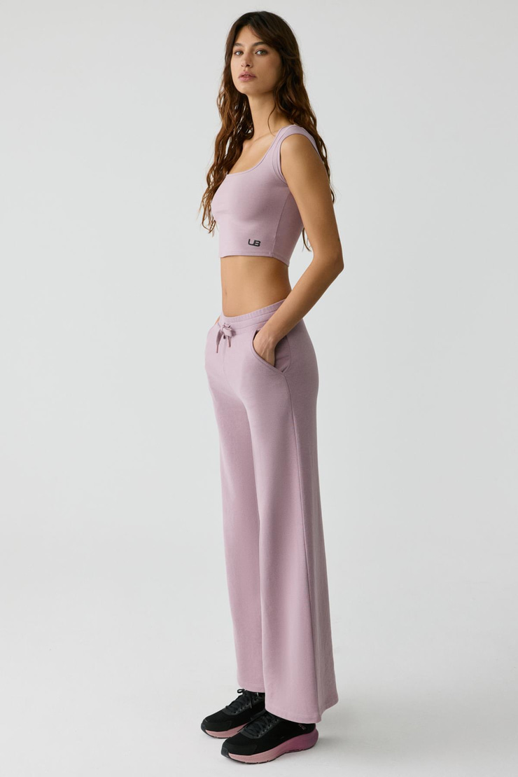 TIJANA Kadın Beli Lastikli Geniş Paça Relaxed Gül Kurusu Eşofman Altı