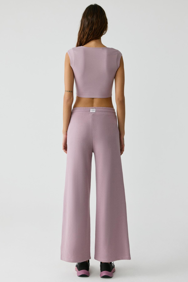 TIJANA Kadın Beli Lastikli Geniş Paça Relaxed Gül Kurusu Eşofman Altı