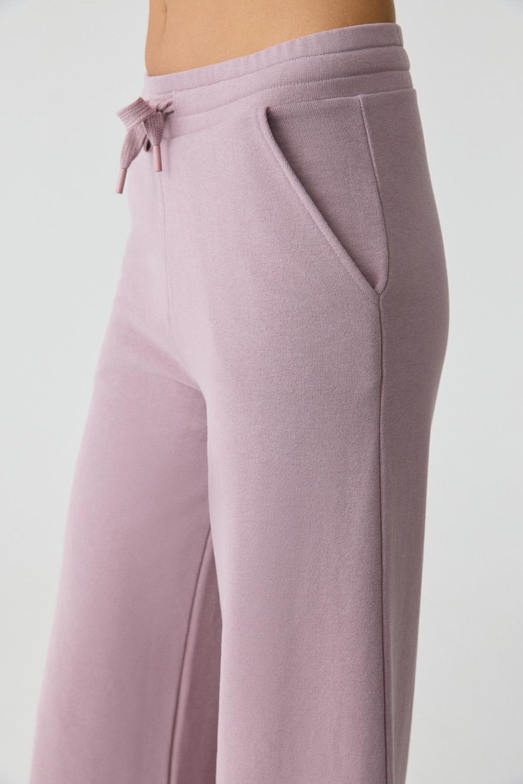 TIJANA Kadın Beli Lastikli Geniş Paça Relaxed Gül Kurusu Eşofman Altı