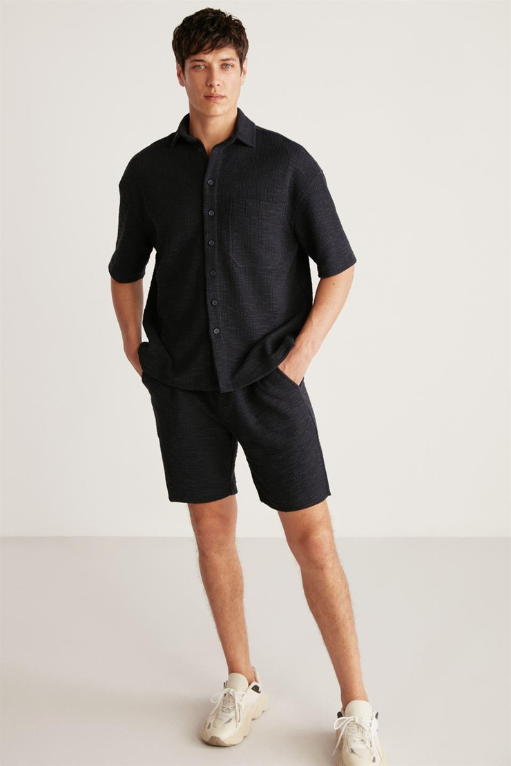 UMBERTO Örme Regular Lacivert  Gömlek