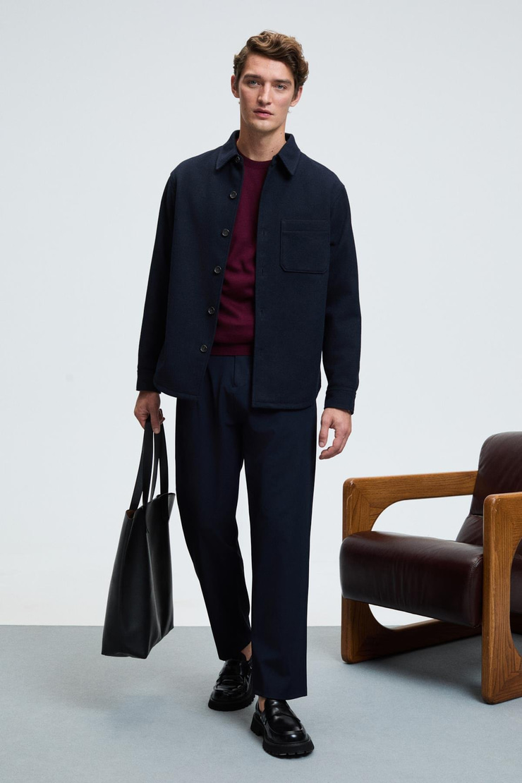 VAREX Erkek Yuvarlak Yaka Basic Regular Fit Triko Bordo Kazak