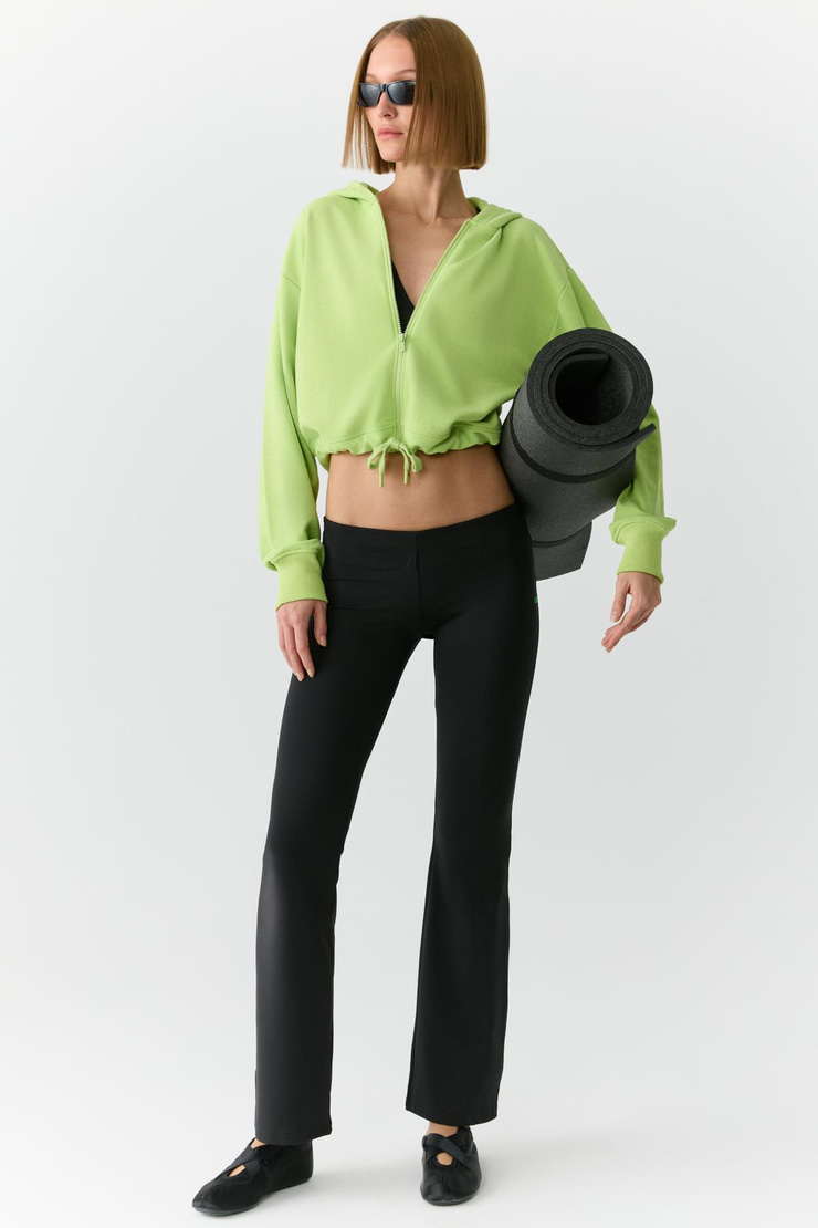 VIVIANNE Kadın Ispanyol Paça Yumuşacık Siyah Tayt